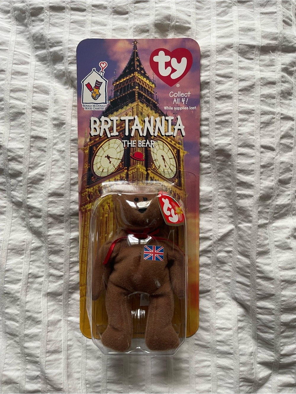 McDonald’s 1999 Ty Teenie Beanie Babies International Bears Complete Set (4) - Picture 9 of 10